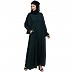 Loose fit Crinkle abaya - Bottle Green